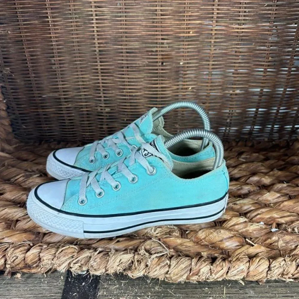 Converse Sz 6 Women's Teal Low Top Lace‎ Up Sneakers